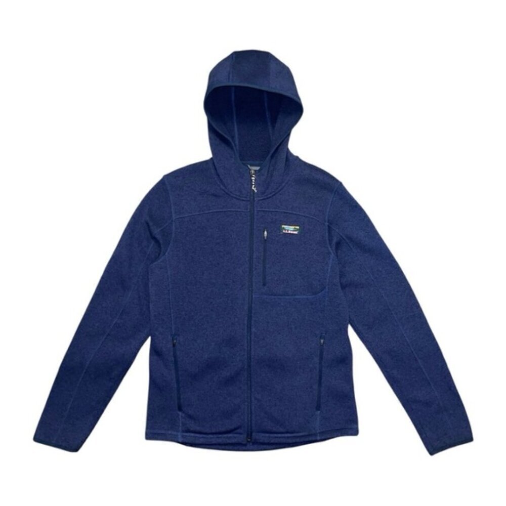 L.L. Bean Jacket Men's Size‎ Small Navy Blue Sweater Fleece Full-Zip Hooded